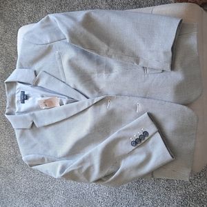 NWT ANN TAYLOR STRIPED BLAZER 12 PETITE BLACK/WHITE